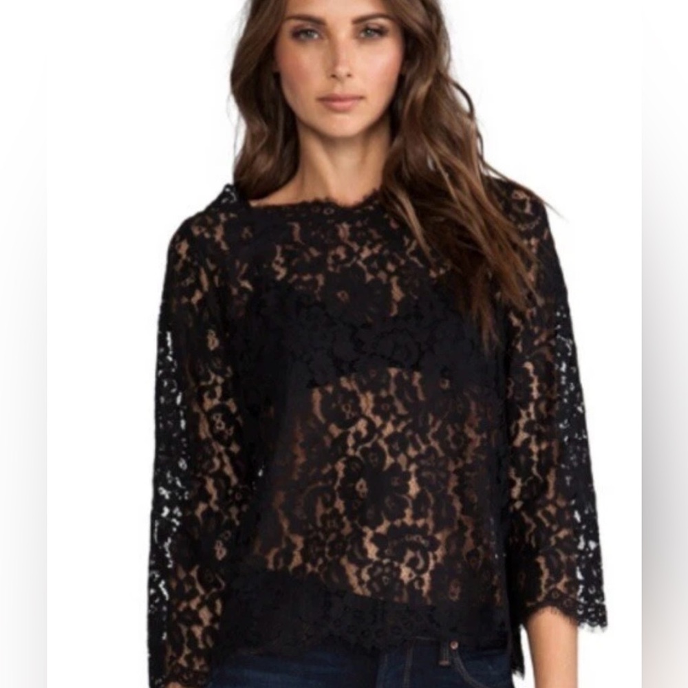 Joie Black Lace Elvia Blouse S/M